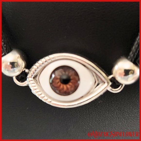 Double Black Cord Evil Eye / Nazar Necklace With Extension - Picture 4 of 4